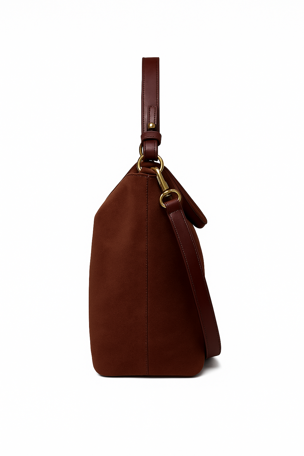 Luneva Élégance – Klassische Schultertasche aus Wildlederoptik